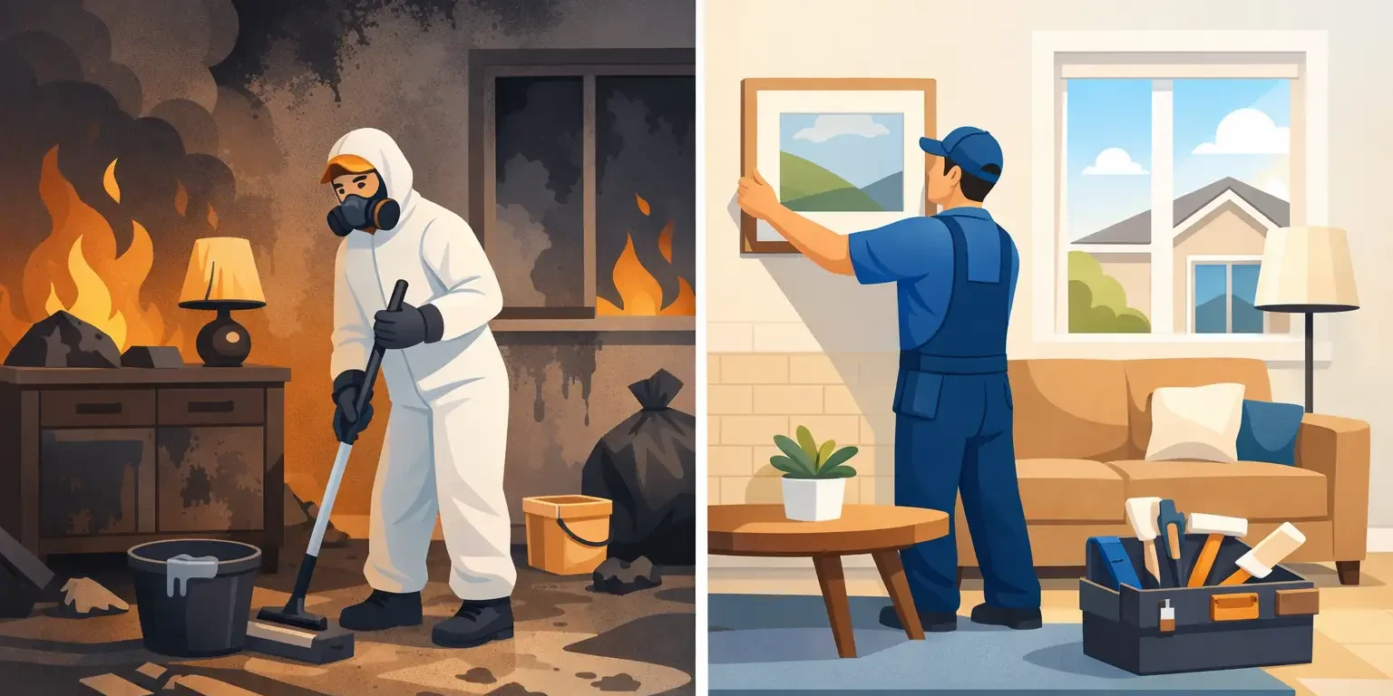 Fire Cleanup vs Fire Restoration Explained Fire Cleanup vs Fire Restoration Explained