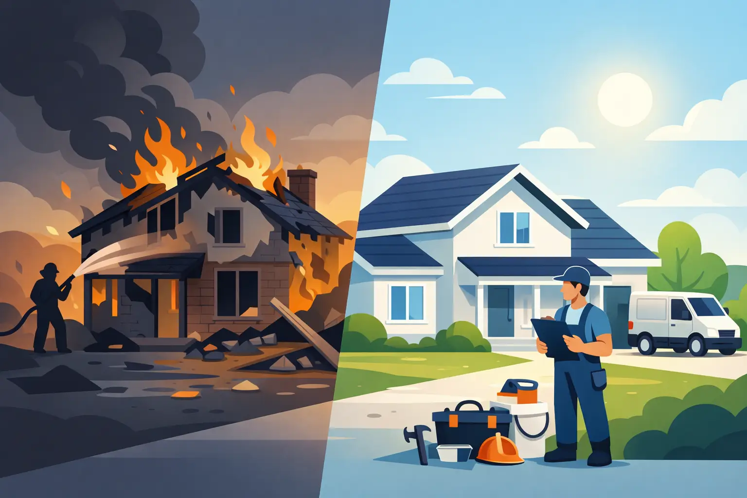 Property Restoration After House Fire Steps
