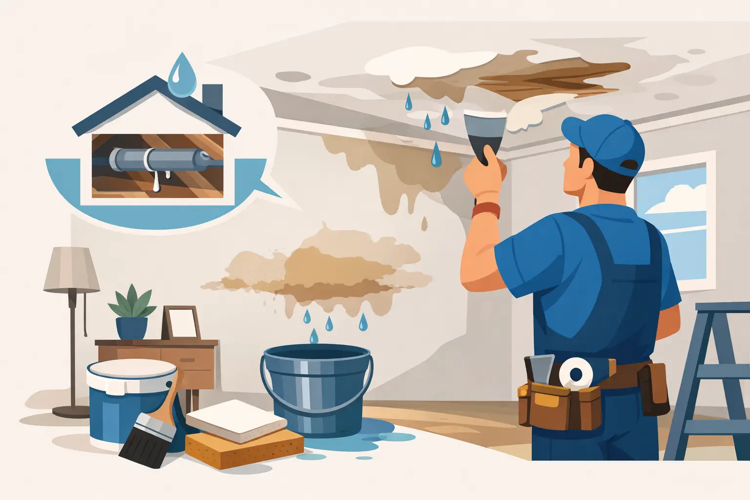 Water Damaged Ceiling Repair Guide for Owners